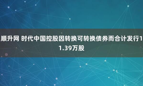 顺升网 时代中国控股因转换可转换债券而合计发行11.39万股